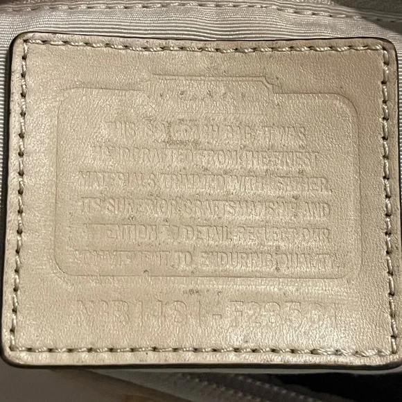 Coach 2014 Signature Canvas Shoulder Bag with Green Center Stripe - REHAB - Picture 6 of 10